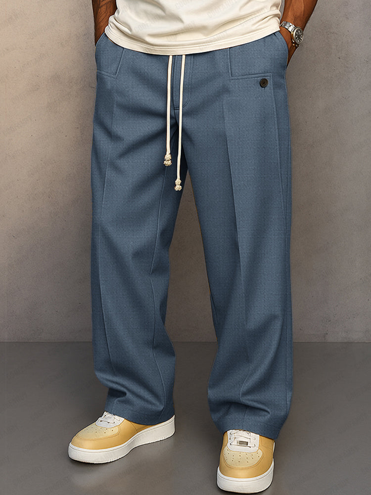 Pantalon coupe décontractée à cordon de serrage pour homme