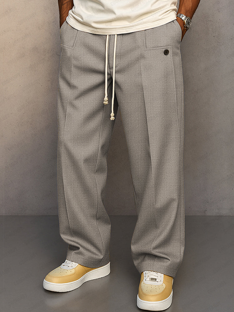 Pantalon coupe décontractée à cordon de serrage pour homme