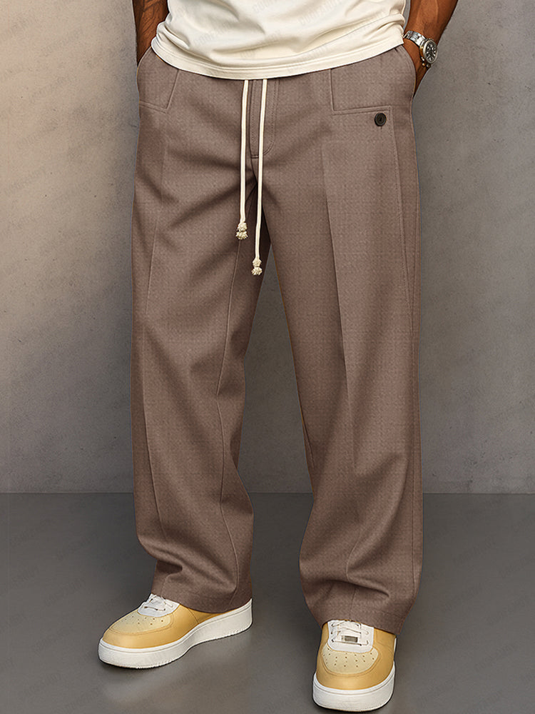 Pantalon coupe décontractée à cordon de serrage pour homme