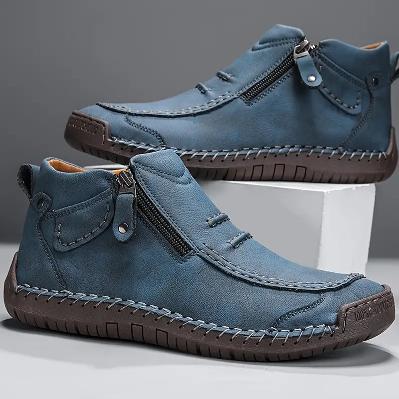 Chaussures de marche décontractées montantes à fermeture zippée latérale pour homme