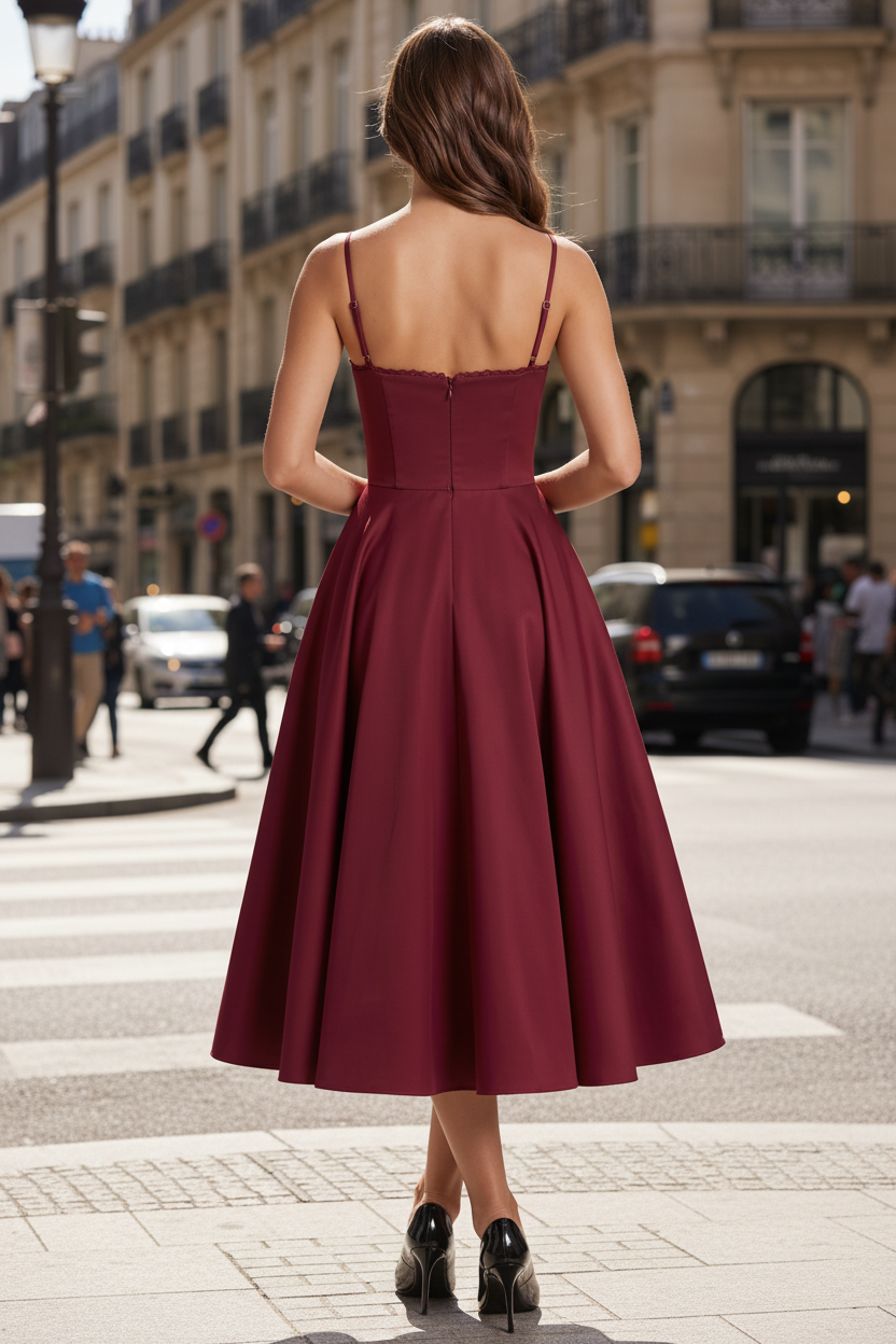 Women's Midi Christmas Dress | Sleeveless Fit & Flare