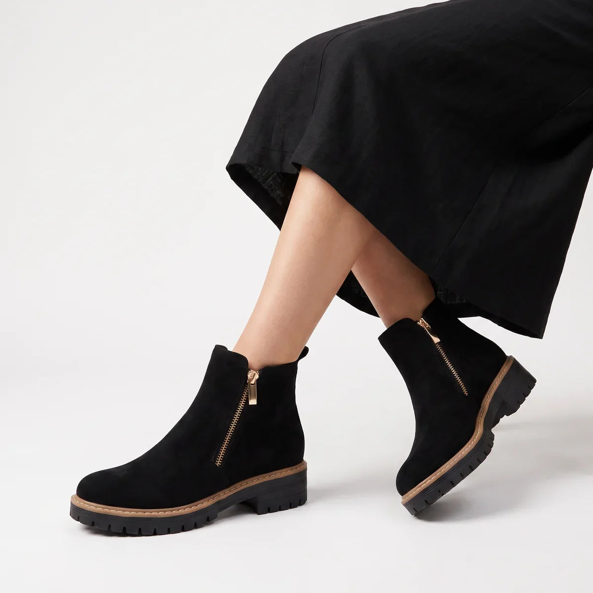 Women’s Suede-Look Zip Ankle Boots