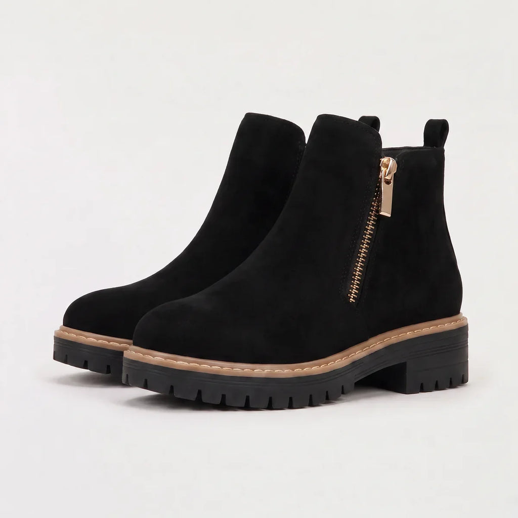 Women’s Suede-Look Zip Ankle Boots