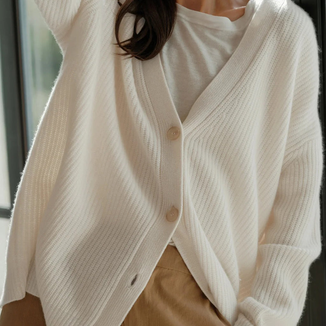 Cardigan boutonné en maille souple pour femme