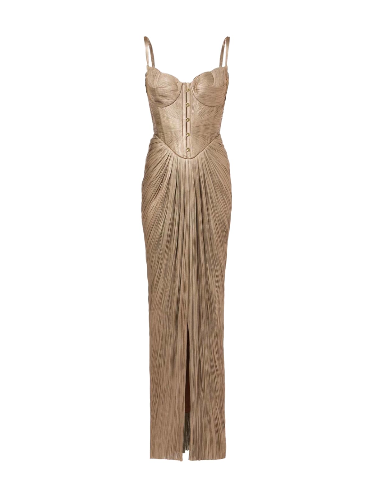 Women's Pleated Corset Maxi Evening Dress