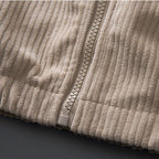 Men's Corduroy Zip-Up Jacket with Collar