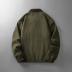 Men's Corduroy Zip-Up Jacket with Collar
