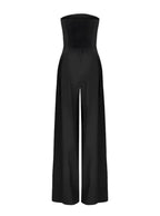 Strapless Wide Leg Jumpsuit with Pockets