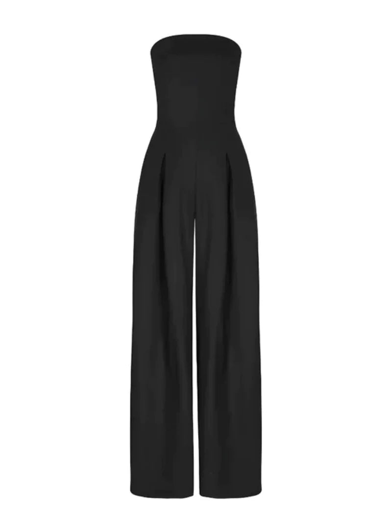 Women's Jumpsuit Polyester Strapless Wide Leg Summer Jumpsuit