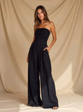 Women's Jumpsuit Polyester Strapless Wide Leg Summer Jumpsuit