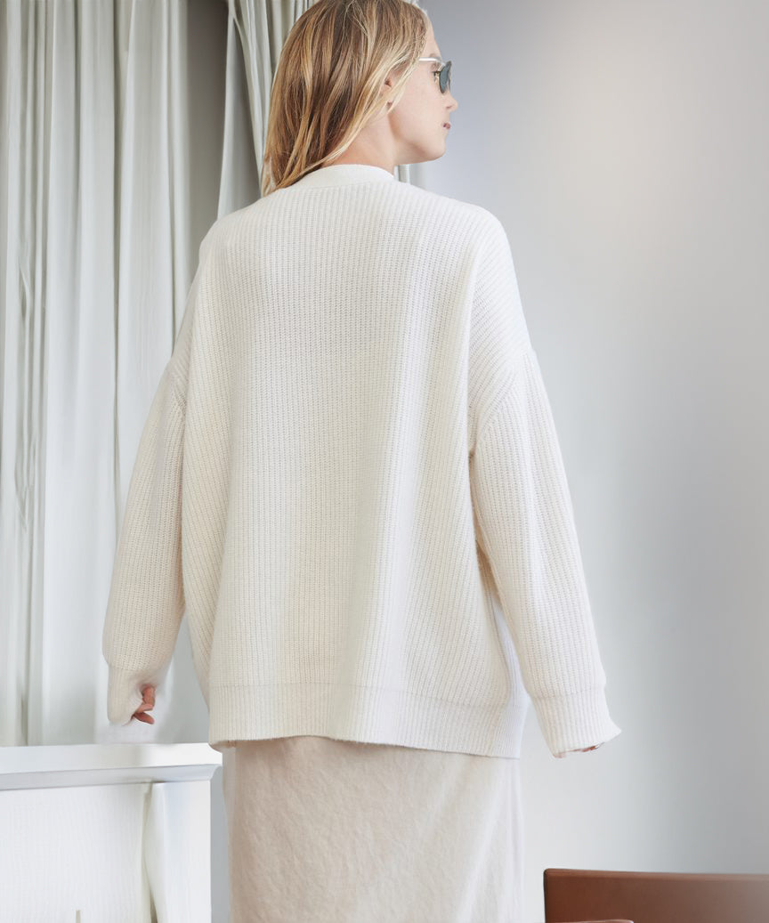 Women’s Oversized V-Neck Button Cardigan