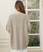 Gilet boutonné oversize à col en V pour femme