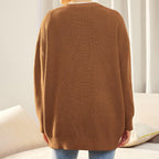 Gilet boutonné oversize à col en V pour femme