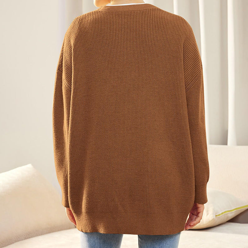 Women’s Oversized V-Neck Button Cardigan