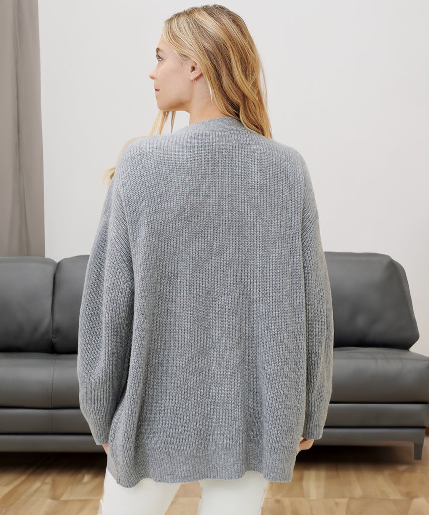 Women’s Oversized V-Neck Button Cardigan