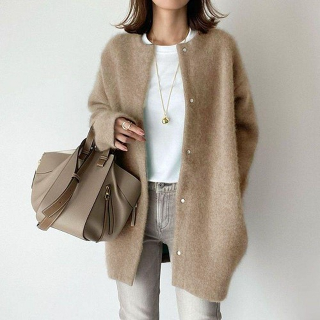 Women's Soft Knit Longline Button Cardigan
