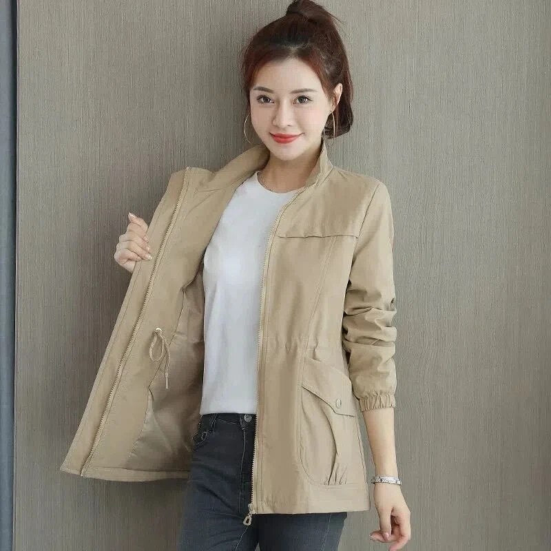 Women's Cotton Lightweight Utility Jacket for Autumn