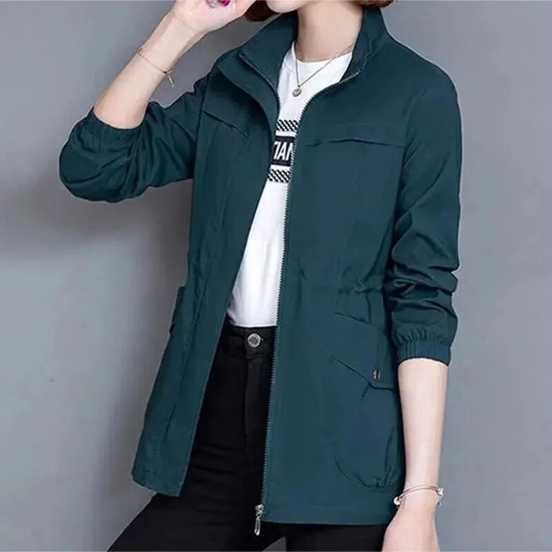 Women's Cotton Lightweight Utility Jacket for Autumn