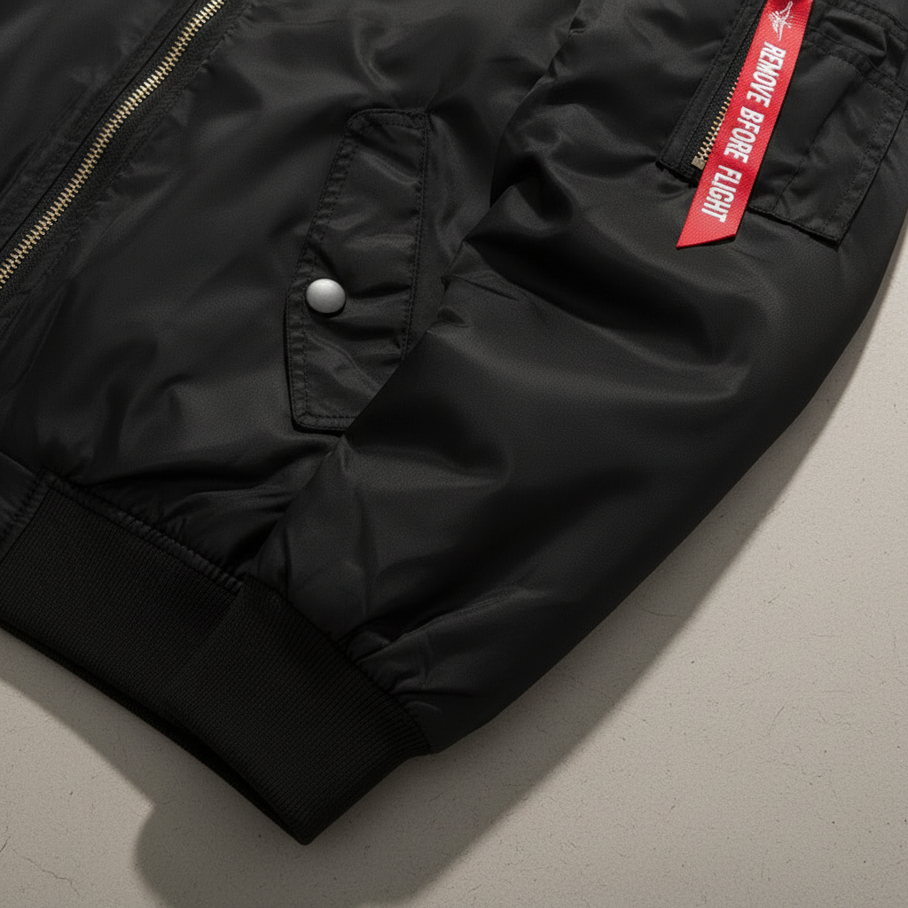 Men’s Lightweight MA-1 Bomber Jacket with Utility Pocket