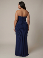 Women’s Strapless Ruched Maxi Dress