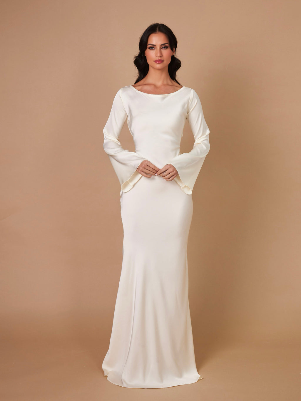 Women's Long Sleeve Scoop Neck Maxi Dress