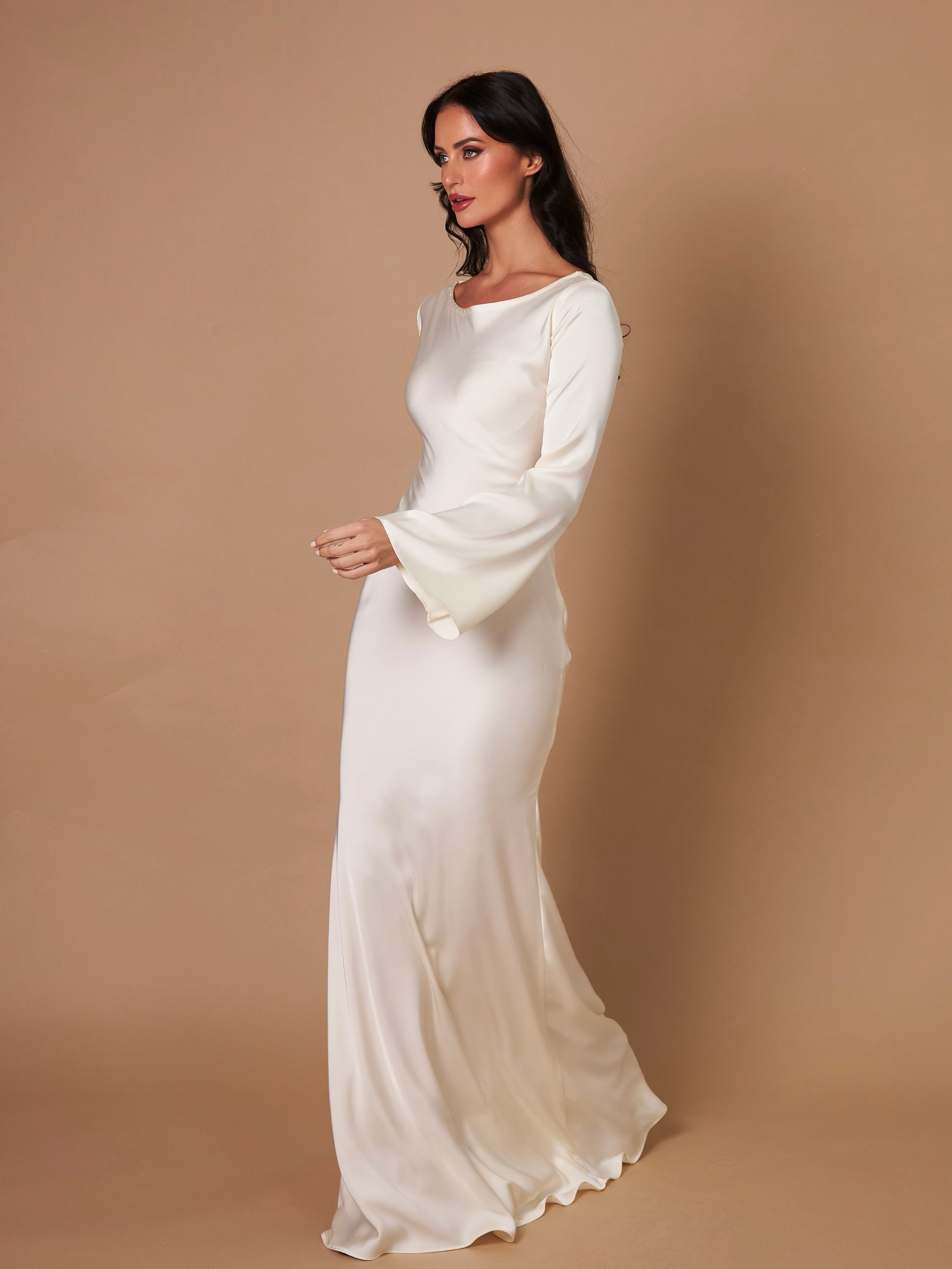 Women's Long Sleeve Scoop Neck Maxi Dress