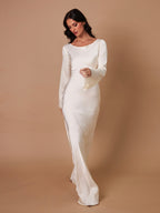 Women's Long Sleeve Scoop Neck Maxi Dress