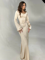 Women's Long Sleeve Scoop Neck Maxi Dress