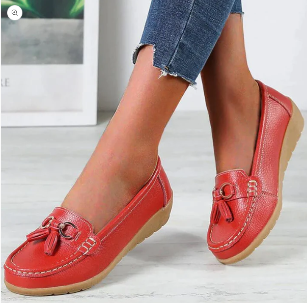 Women's Leather Tassel Loafers for Autumn Everyday Comfort