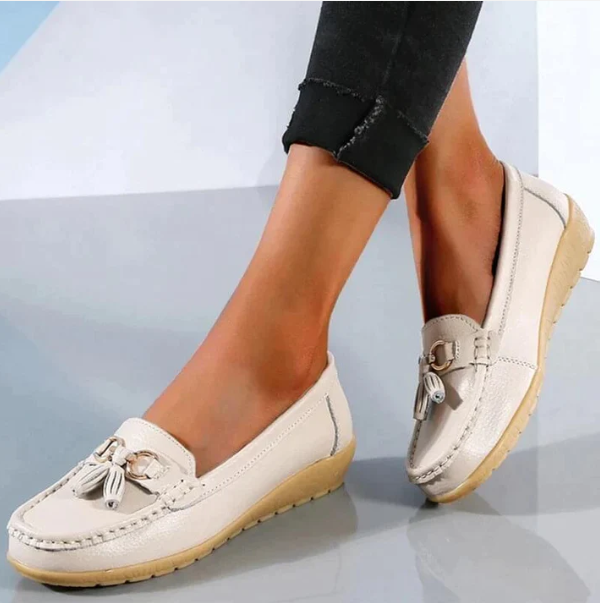 Women's Leather Tassel Loafers for Autumn Everyday Comfort