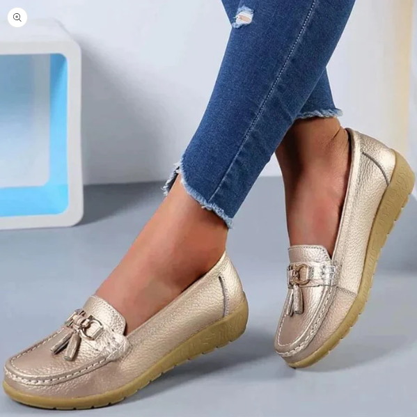 Women's Leather Tassel Loafers for Autumn Everyday Comfort