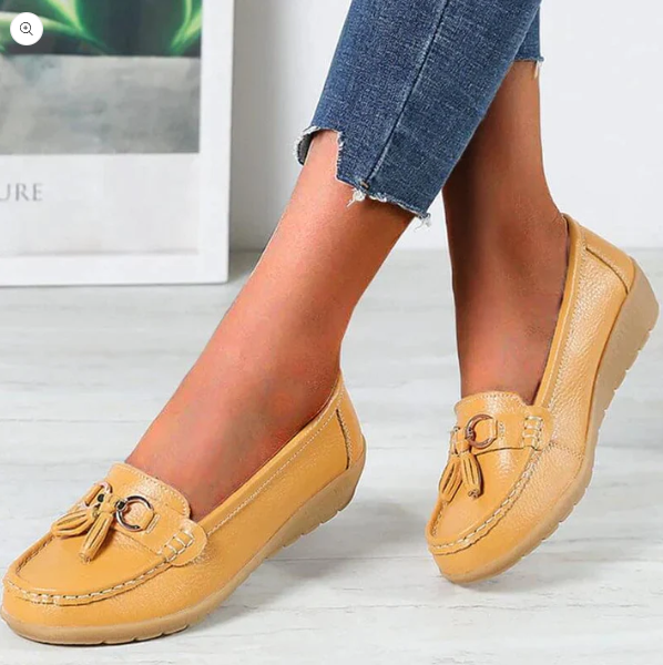 Women's Leather Tassel Loafers for Autumn Everyday Comfort
