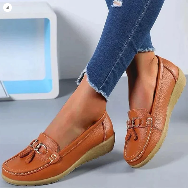 Women's Leather Tassel Loafers for Autumn Everyday Comfort