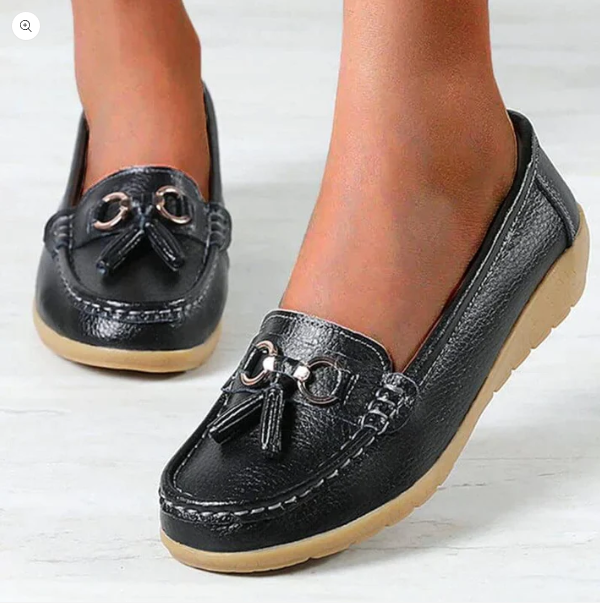 Women's Leather Tassel Loafers for Autumn Everyday Comfort