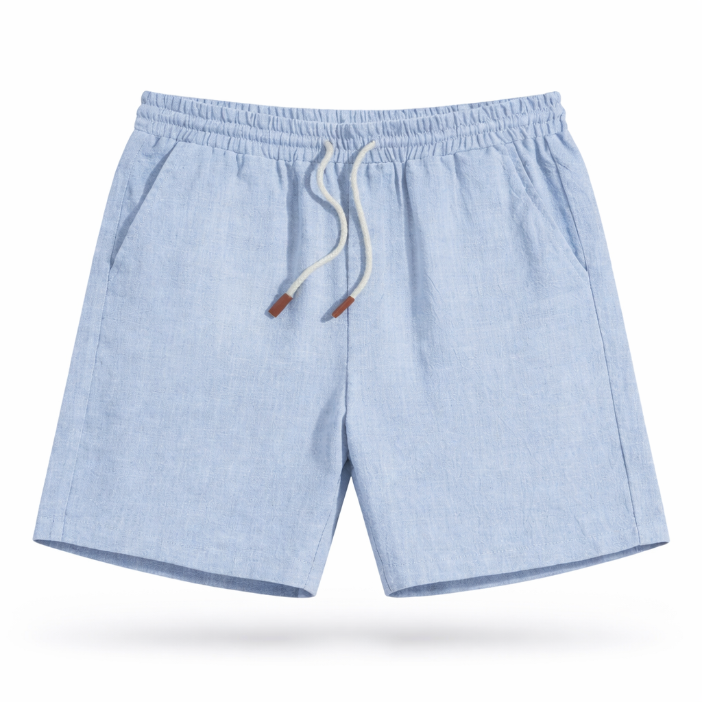 Men's Cotton Linen Drawstring Shorts for Summer Casual Wear