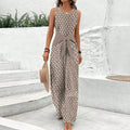 Women's Sleeveless Printed Wide Leg Jumpsuit