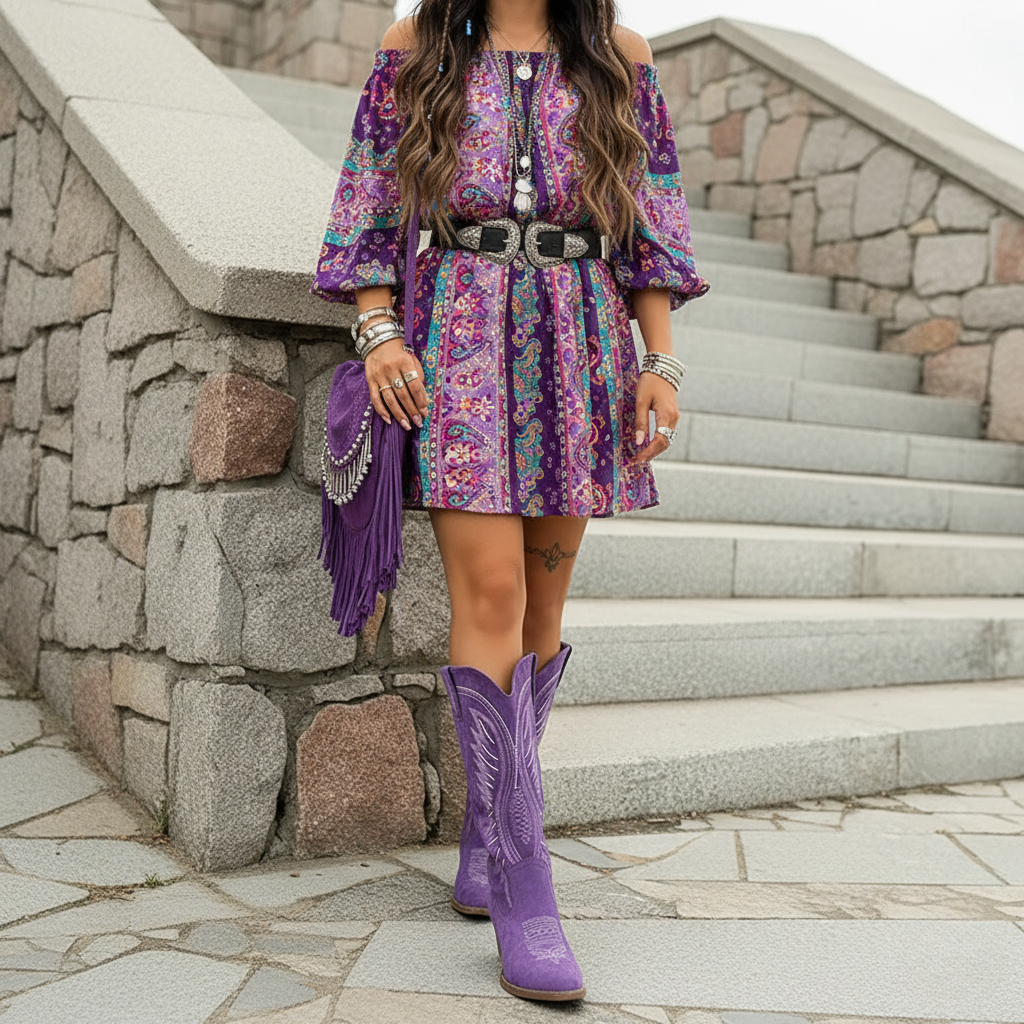 Women's Embroidered Western Knee High Boots