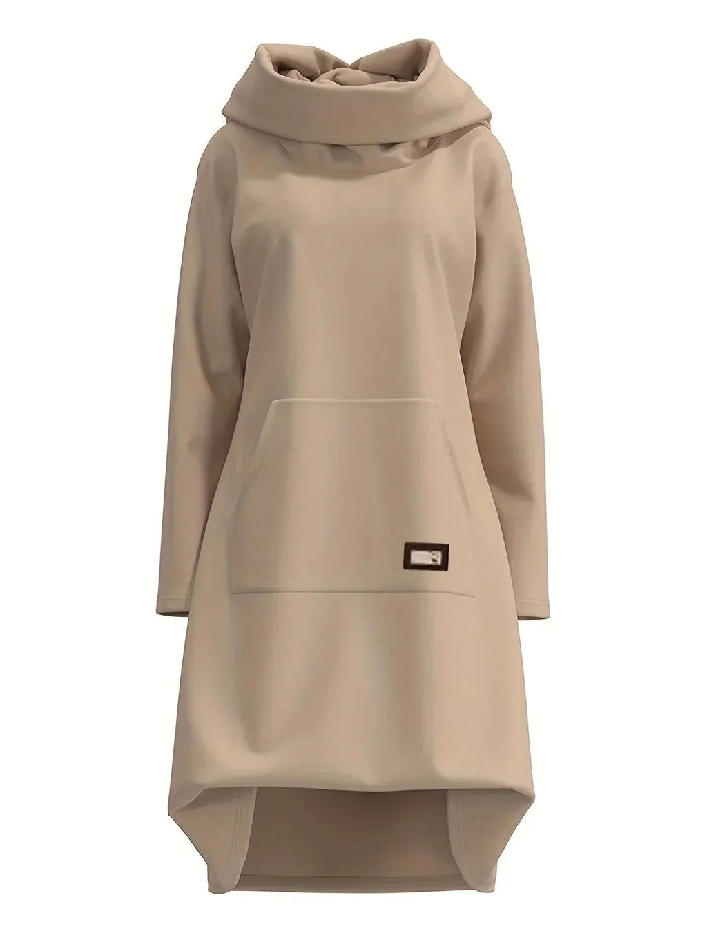 Women’s Longline Hooded Sweatshirt with Asymmetric Hem