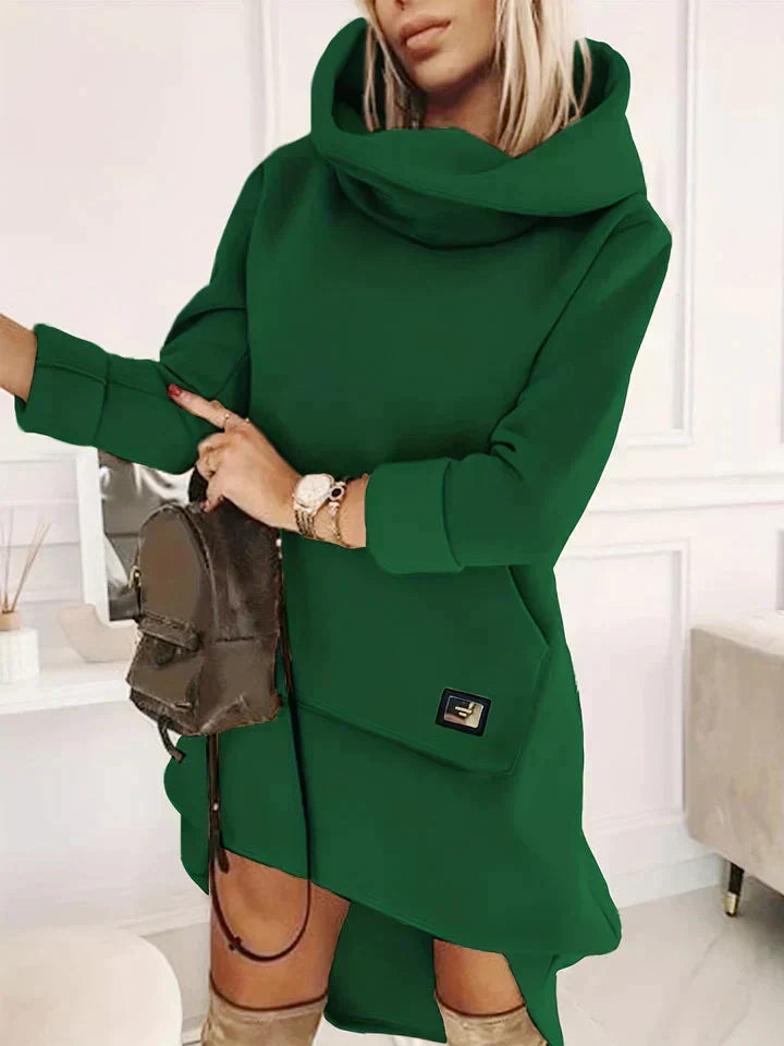 Sweat à capuche long pour femme avec ourlet asymétrique