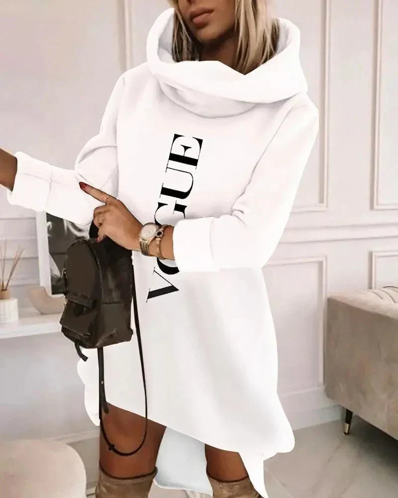 Sweat à capuche long pour femme avec ourlet asymétrique