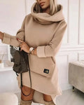 Women’s Longline Hooded Sweatshirt with Asymmetric Hem