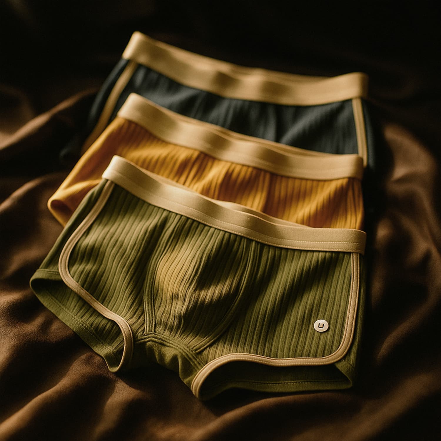 Boxers ajustés côtelés pour homme avec poche de maintien