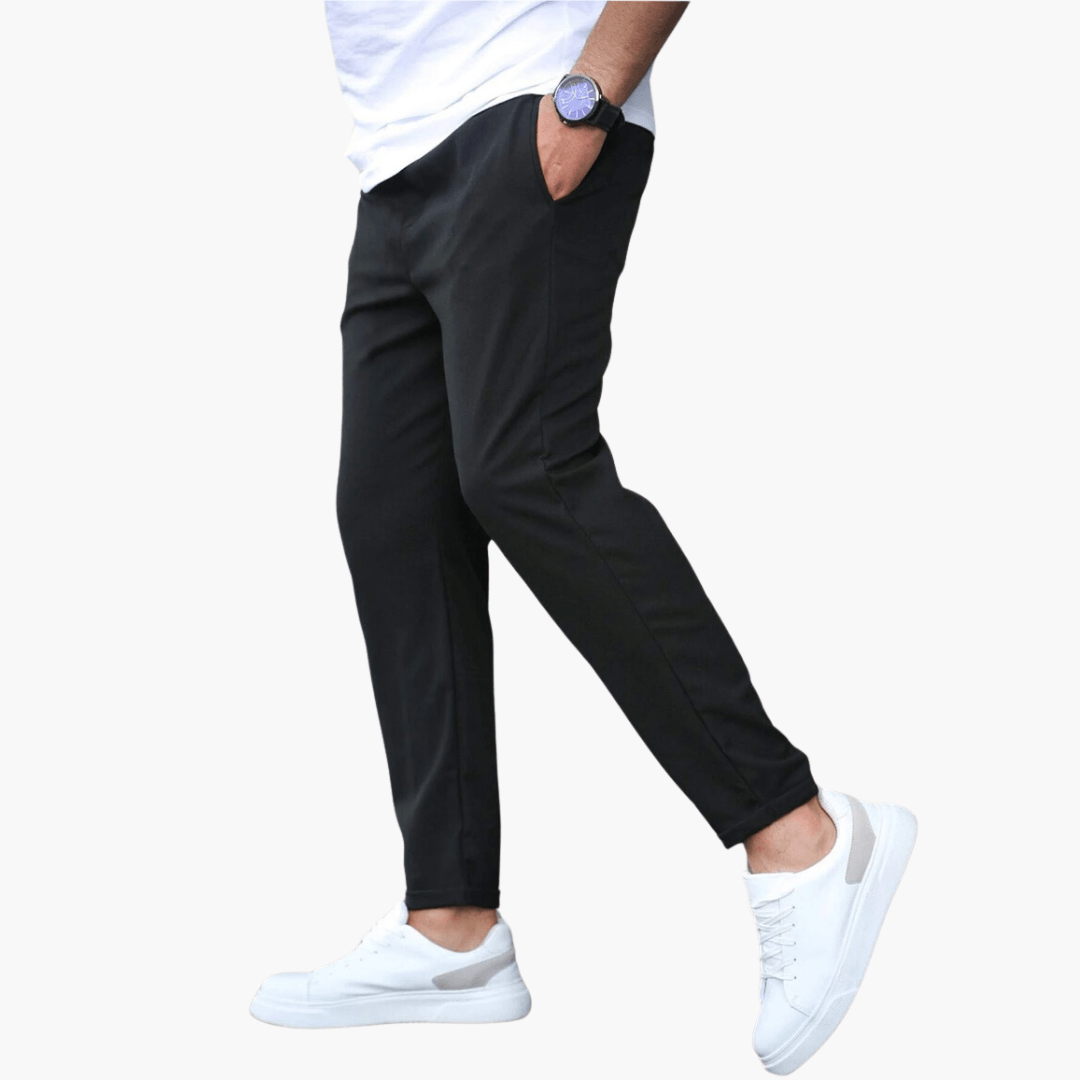 Pantalon fuselé extensible pour homme avec taille à cordon de serrage