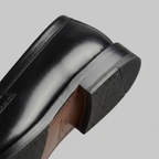 Men's Leather-Look Penny Loafers | Black Slip-On Shoes