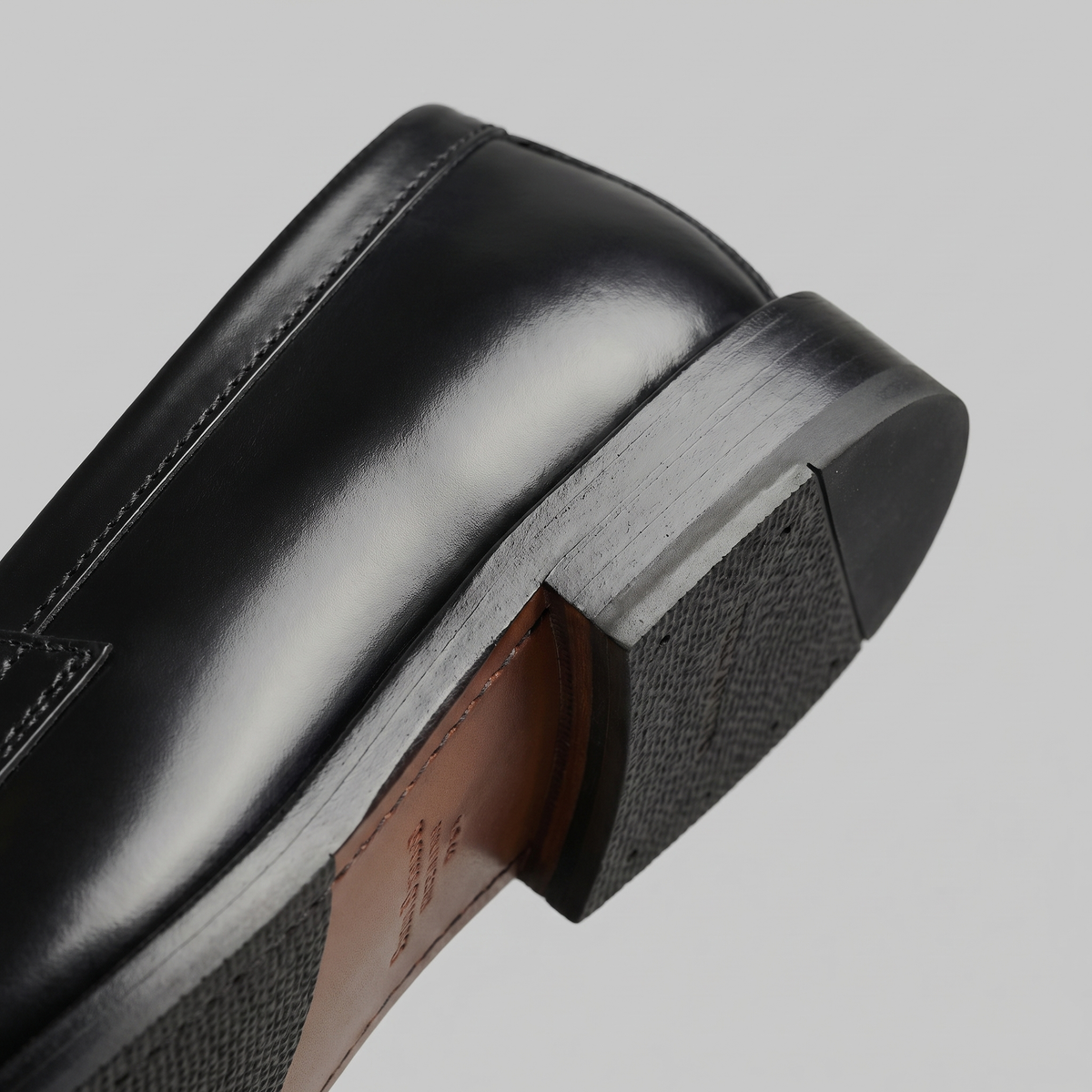 Men's Leather-Look Penny Loafers | Black Slip-On Shoes