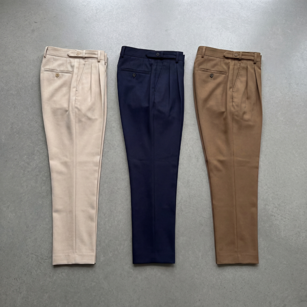 Men's Tailored Fit Trousers with Front Pleat