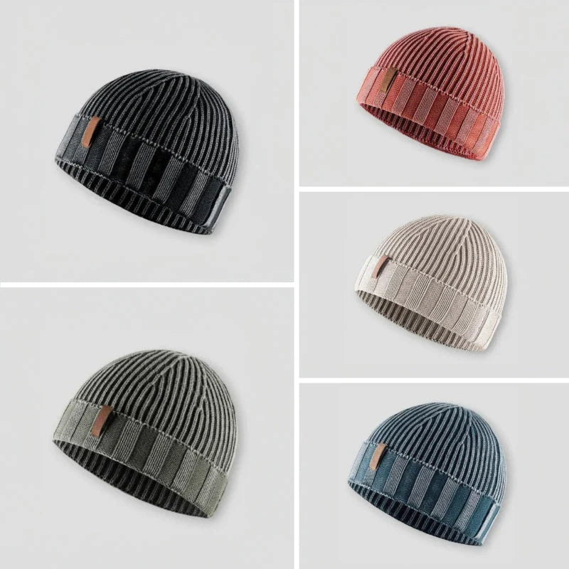 Męska prążkowana czapka beanie | Ciepła czapka zimowa