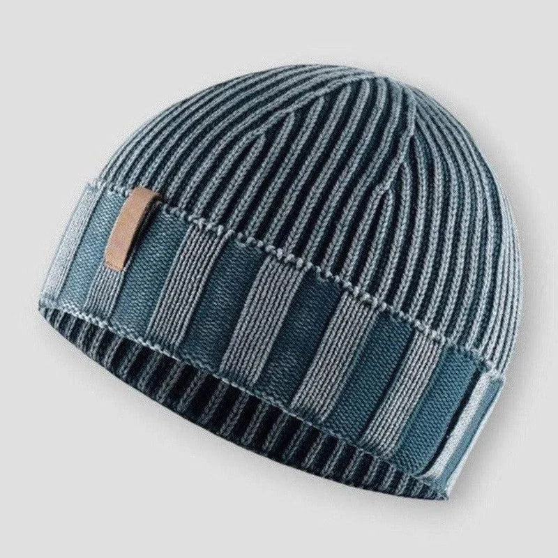 Męska prążkowana czapka beanie | Ciepła czapka zimowa