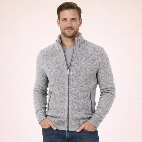 Gilet cardigan en maille à fermeture intégrale pour homme