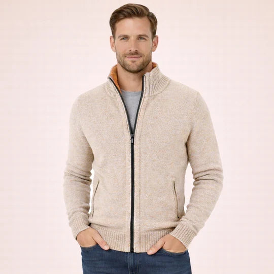 Gilet cardigan en maille à fermeture intégrale pour homme